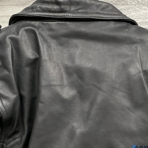NWOT Work-Shop Authentic Black Leather Cropped Motorcycle Jacket Size M - Picture 4 of 5